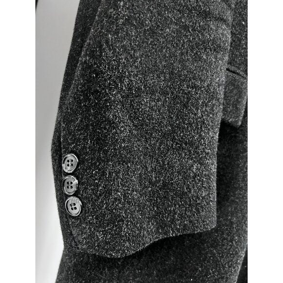 Marshall Fields Charcoal Gray English Wool Vintage Button Up Lined Overcoat 42L - Picture 6 of 12